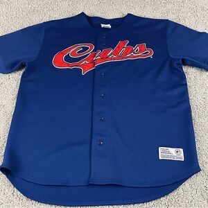 Sammy Sosa Chicago Cubs Jersey Men’s Large Button Up Script Baseball MLB 266